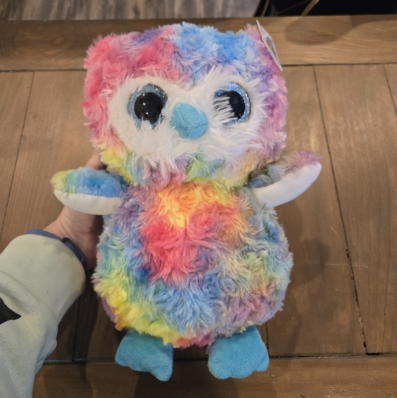 Rainbow Tie Dye Plush Owl Toy New - Picture 5 of 5